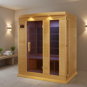 Sauna de infrarrojos lejanos de madera de cedro rojo canadiense/abete con placa calefactora de grafeno - Product Image 5
