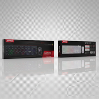 JEDEL GK106 Rainbow LED Backlight 104 Key Wired Gaming Keyboard & Mouse Combo Kit untuk Komputer Laptop