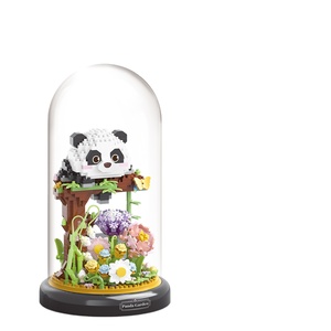 Juegos de bloques de construcción de plástico para niños hechos a mano, bricolaje, cubierta antipolvo, flores para Mascotas, Animales, decoraciones de Panda, juguetes para niños - Product Image 6