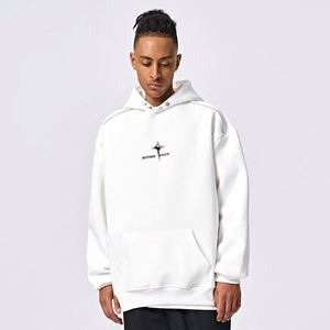 Sweats à capuche décontractés 100% coton vierge avec logo personnalisé pull survêtement unisexe polaire broderie en vrac poids lourd sweats à capuche pour hommes - Product Image 4