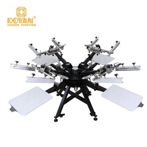 Manual Micro Registration Flatbed Octopus <strong>Printing</strong> Machine 6 Color 6 Station T-shirts Rotary <strong>Screen</strong> <strong>Printing</strong> Machine - Product Image 6