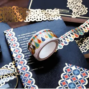 Adhesive Die Kiss Cut Irregular Shape 1.5 Mm Wide Plain Self Adhesive Paper Solid Color Washi Tape