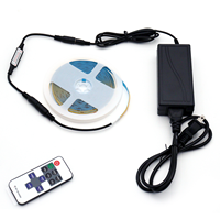 Bande lumineuse LED décorative haute densité 5M par lot 320 LED/m 12V Kit de bande LED COB sans points RF 11 touches avec variateur de lumière