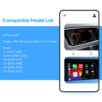 Interface vidéo sans fil CarPlay Android Auto pour Audi A1 A4 A5 2008-2018 système MMI-3G écran 6,5 pouces 7 pouces
