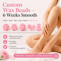 Perles de cire en forme d'ours OEM ODM pour l'épilation, certifiées MSDS CPSR, sans anthracène, cire dépilatoire dure pour les jambes et le maillot de bain