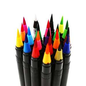 Stylo pinceau <span class=keywords><strong>aquarelle</strong></span> doux de qualité supérieure pointe flexible peinture pinceau stylos à eau pour enfants adulte support <span class=keywords><strong>noir</strong></span> coloration - Product Image 6