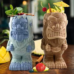 बंदर टिकी मग सेट बीफुट 2-टुकड़ा सिरेमिक संग्रहणीय टिकी कप टंबलर कॉफी मग - Product Image 3