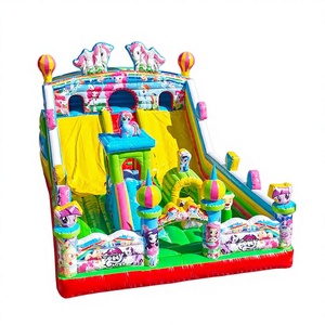 Château gonflable coloré et amusant avec toboggan sur le thème <span class=keywords><strong>de</strong></span> la jungle pour enfants, château rebondissant, maison <span class=keywords><strong>de</strong></span> rebondissement, château gonflable, avis des clients - Product Image 1
