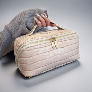 กระเป๋าใส่เครื่องสำอางลายหิน PU สไตล์วินเทจ กันน้ำ ความจุขนาดใหญ่ สำหรับผู้หญิง - Product Image 4