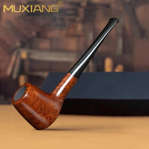 Muxiang Straight Tobacco Pipe Briar Wood Handmade Smoking Pipe For Men Collectible Gift - Product Image 1