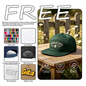 Unisex Classic Baseball Cap Hand Embroidery Breathable <b>Waterproof</b> 100% Polyester Lightweight Custom Sporty Adjustable Sports <b>Hat</b> - Product Image 2