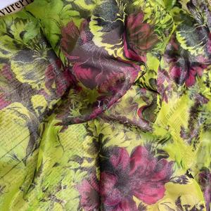 הסיטונאי הגעה חדש הסיטונאי פרחים מודפסים 30d 37gsm כסף זהב שמלת נשים - Product Image 6