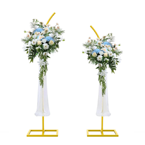 Juego de accesorios de boda de 2 soportes de hierro forjado arco de Metal soporte de fondo arco ornamental para decoración de fiesta de escenario de boda - Product Image 1