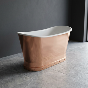 Free Standing Copper Bathtub Oval Freestanding <b>Bath</b> Tub Classic Metal Tub for Home Bathroom - Indian Home Crafts - Product Image 1