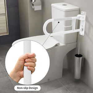 Barandillas de baño de acero inoxidable Abs tipo U personalizadas de fábrica, barandilla plegable para inodoro - Product Image 4