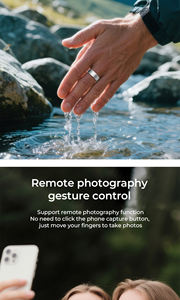 خاتم تتبع اللياقة البدنية R100 مع التحكم عن بعد والتقاط الصور، مقاوم للماء حتى 5 ضغط جوي للسباحة، خاتم ذكي متعدد الرياضات للرجال والنساء - Product Image 3