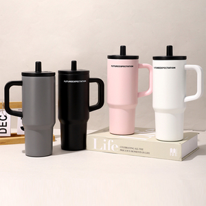Custom 316 Stainless Steel Insulated Thermos Car Cup <b>Double</b> <b>Wall</b> Vacuum Spill Proof Travel Coffee Tumbler Mug With Handle/straw - Product Image 1