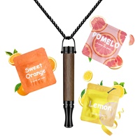 Collar de Madera Marrón y Metal Negro con Aromaterapia de 3 Sabores (Pomelo, Limón, Naranja Dulce), Set de Aromaterapia para Aliviar la Ansiedad