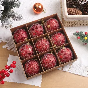 2024 Creative Christmas Ball Set Fashion Display Box with Foam Pendant for Tree Decoration Hanging Ball Christmas Supplies