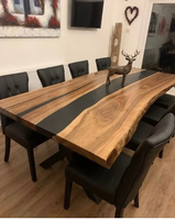Table à manger de rivière en résine époxy en bois naturel de qualité supérieure pour la maison moderne et l'hôtel Table à manger Table basse d'appoint en résine époxy