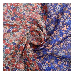 Chiffon poliestere personalizzato Liberty tessuti floreali in Chiffon stampati per abbigliamento da donna