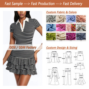 Produttori OEM ODM di Abbigliamento Femminile Personalizzato, Abiti Estivi, Gonne Svasate in <span class=keywords><strong>Cotone</strong></span> Jersey a Righe Bianche e Nere, Abbigliamento Casual all'Ingrosso - Product Image 1