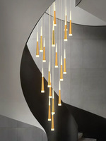 Décoration de maison de luxe, luminaire LED décoratif moderne, lustre, éclairage d'escalier en spirale pour bureau