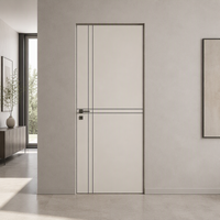 Porte intérieure insonorisée en MDF minimaliste personnalisée avec revêtement polymère pour villa, garantie 5 ans
