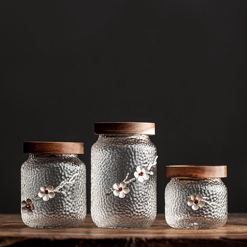 3 size Sealed cans cork glass bottle storage jar dry food Storage Container