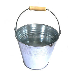 Seau galvanisé de haute qualité fait à la main en gros forme ronde classique élégant seau en métal de fantaisie pour le jardin - Product Image 6