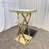 Table de banquet carrée à pieds en X courbés pour mariage, mobilier commercial, table de bar, location événementielle, table à gâteaux, tabouret de bar à cocktails, mobilier de maison