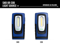 Chargement sans fil Lampe de poche portable 6W 450 lumens étanche lampe de travail led amovible rechargeable avec aimant
