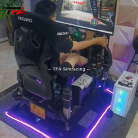 de conducción de coche con soporte de monitor único, kit de simulación de carreras de extrusión de aluminio negro, 4080