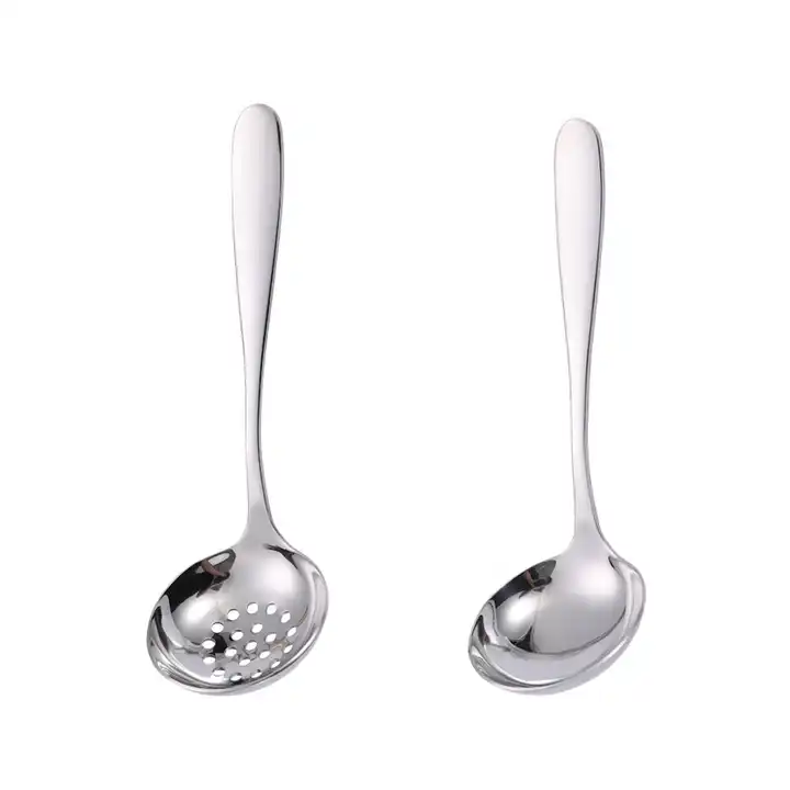 1pc Stainless Steel Hot Pot Ladle Thickened Long Handle Soup Spoon With  Hook