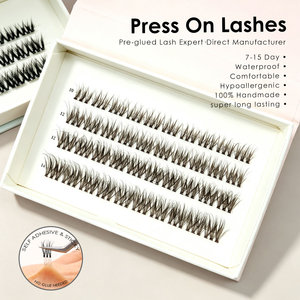Assortiment de faux cils à presser avec bande extensible, cils bruns, cils <span class=keywords><strong>manga</strong></span>, imperméables, pré-collés, vente en gros, emballage personnalisé, Royaume-Uni, France - Product Image 1