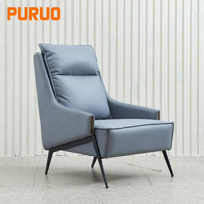 Кресло PURUO из искусственной кожи с металлической рамой, современное кресло для отдыха в гостиной