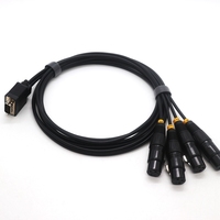 DB9PIN a 4 XLR Cable de audio hembra Xlr 3pin DB9 a Xlr Cable personalizado