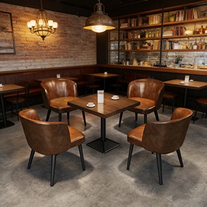 Set Moderno di Divani e Sedie per Ristorante, Sedute Imbottite con Tavolo da Pranzo per Arredamento di Caffè, Bistrot e Bar - Product Image 5
