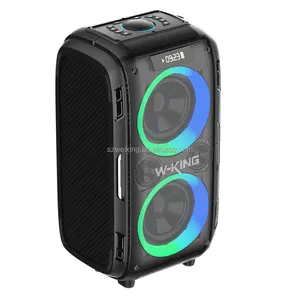 W-KING T9 Pro Speaker Boombox Bluetooth Led RGB Pesta Bass Super Portabel dengan Mikrofon Nirkabel