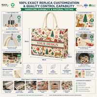 Sac en toile 3D Jingle Bell, motif étoile dorée de Noël, sac fourre-tout festif réutilisable pour la saison de Noël, vente en gros