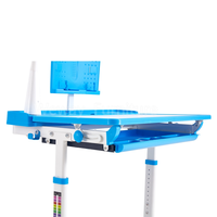 Grande table d'étude de rangement ergonomique réglable en hauteur avec tiroir de rangement pour l'école en bois-K-02 LED