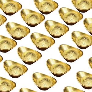 Estilo chino, lingote de oro, escritorio, adornos de mesa, letras de latón decorativas, peso de papel - Product Image 1