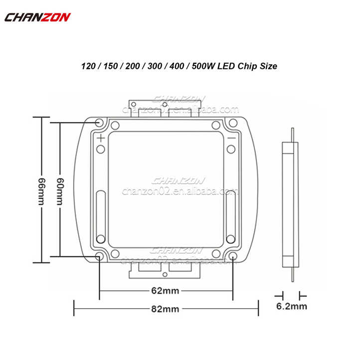120วัตต์150วัตต์200วัตต์300วัตต์400วัตต์500วัตต์ชิป LED กำลังไฟสูง120 150 300 400 500วัตต์สีแดงสีเขียวสีน้ำเงินสีขาว
