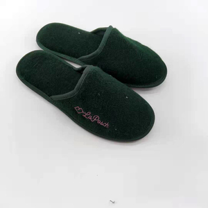 Bathroom Fluffy Felt Slippers for Women Customizable Green Cotton Indoor Winter Products - Product Image 3