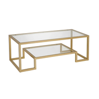 Table basse de style moderne en bois massif avec plateau en verre, design nordique créatif et luxueux, pour la maison, vente en gros