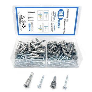 Self Drilling Zinc Drywall Anchor Kit 140pcs 15x33mm 13x42mm Sleeve Anchors Phillips Screws For Wall Fixing - Product Image 2