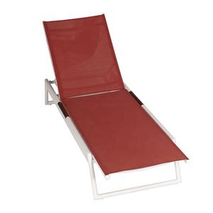 Chaises longues Teslin rouge de piscine extérieure en aluminium de plage extérieure moderne unique - Product Image 5