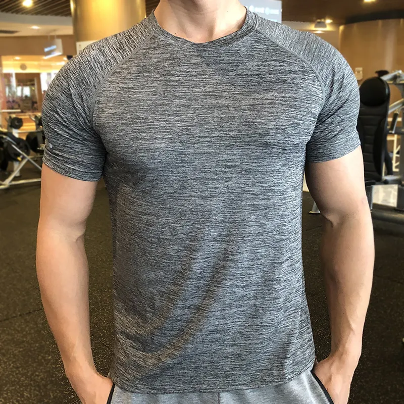 Men sportswear Muscle Fit men 100%polyester T Shirt Tri-Blend pursue gray fitness gym shirt