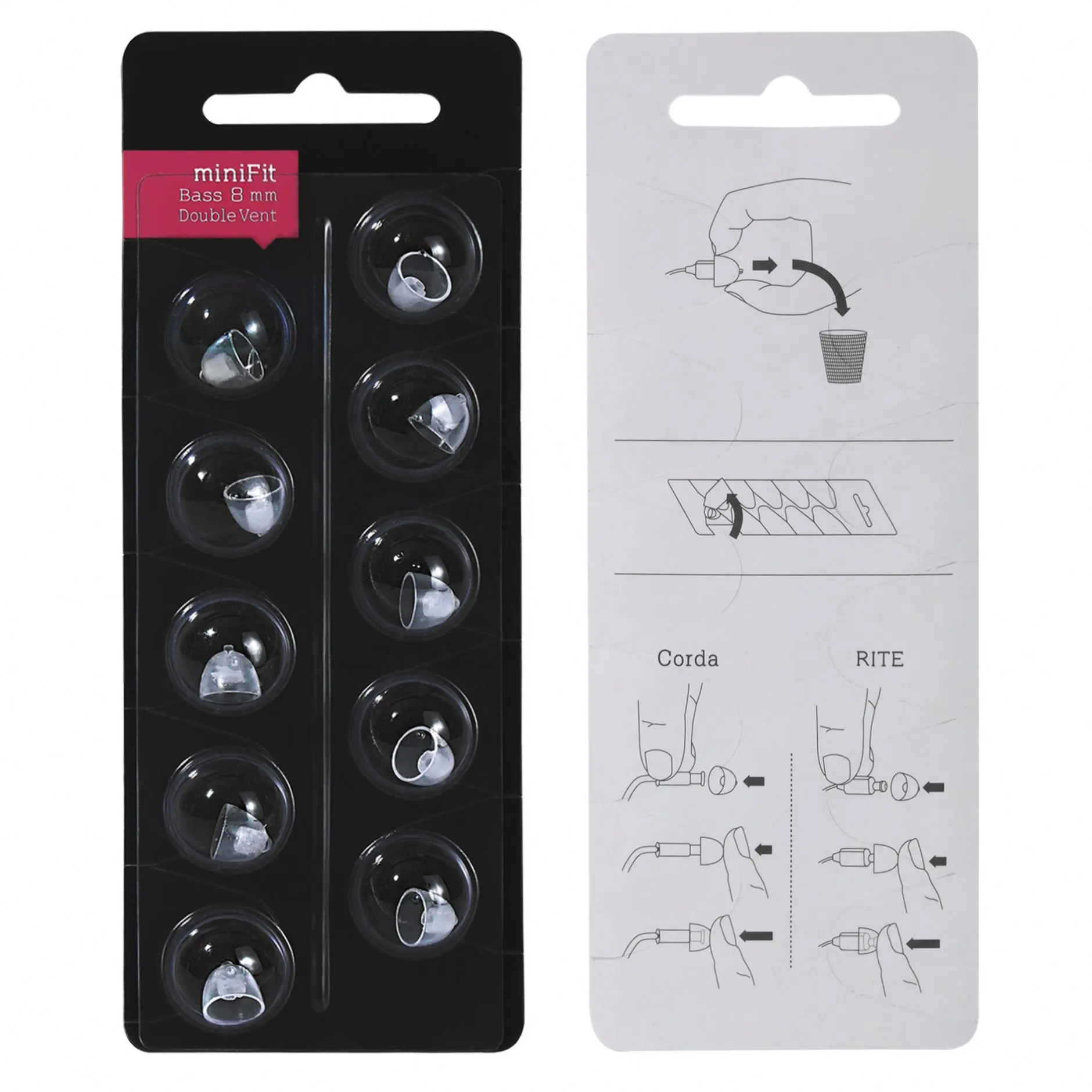 Oticon miniFit Open Domes 10mm Pack of 10 Closed Open Fit Vented Ear Tip Dome for RITE receivers hearing aid kit set