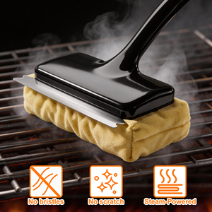 Brosse de nettoyage pour <span class=keywords><strong>barbecue</strong></span> avec grattoir et base autonettoyante, pour le nettoyage des grilles de <span class=keywords><strong>barbecue</strong></span> extérieures - Product Image 5
